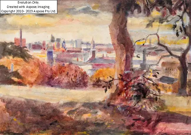 Artwork by Terry Scales, The Isle of Dogs, Made of watercolour on paper