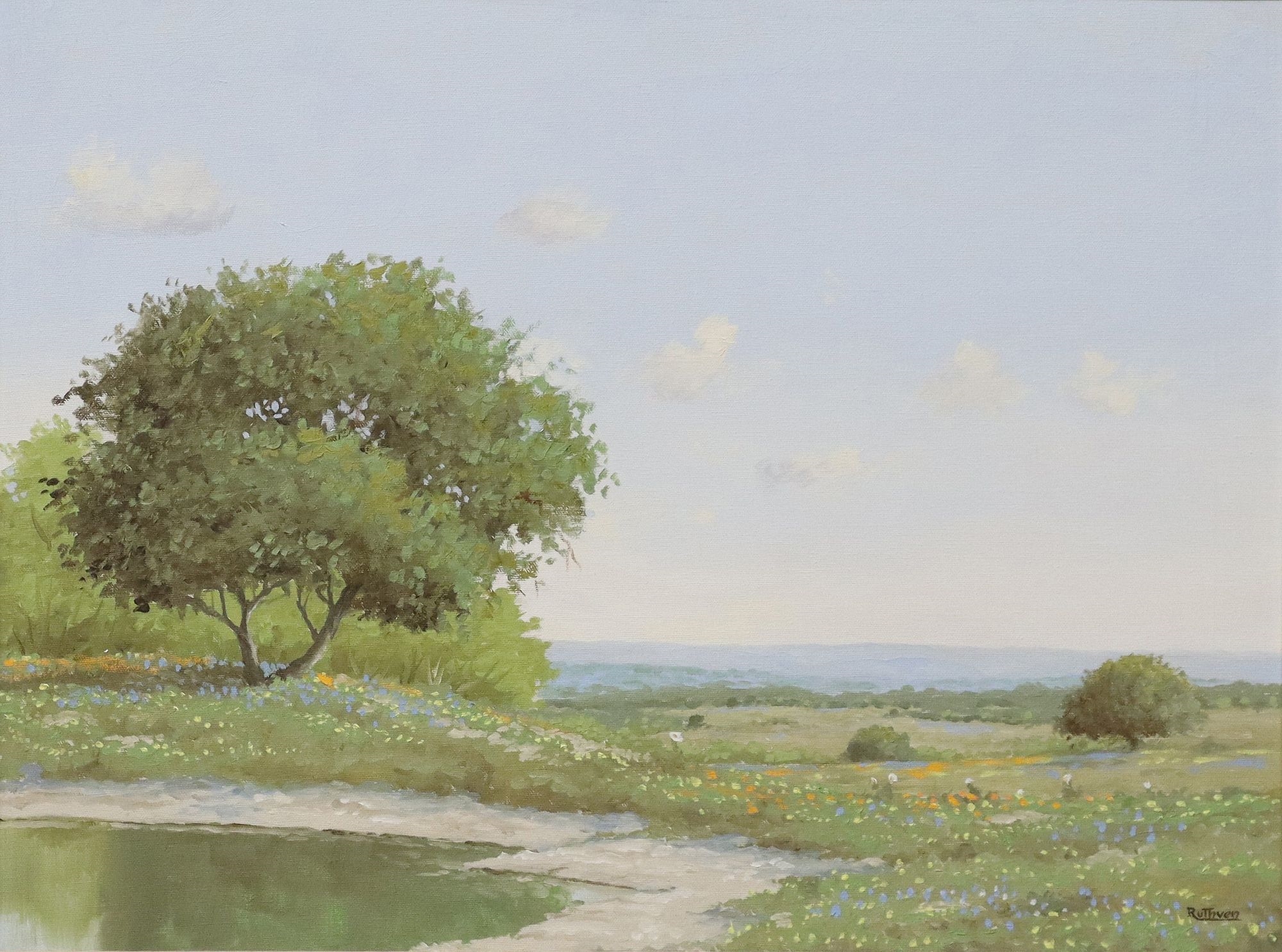 Jerry Ruthven | Hill Country Landscape with Wildflowers | MutualArt