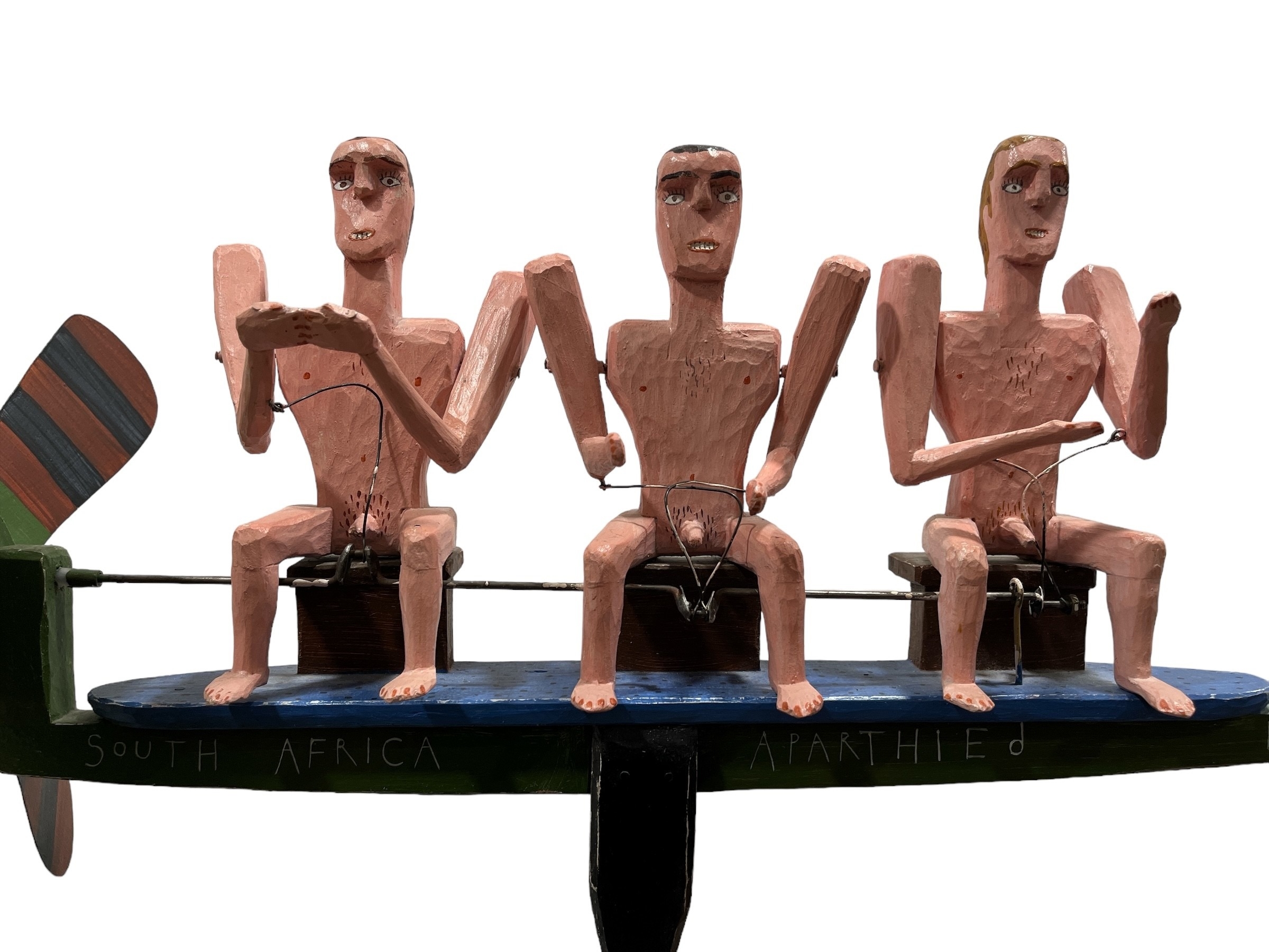 Ed Larson | ED LARSON Apartheid Folk Art Whirligig (1986) | MutualArt