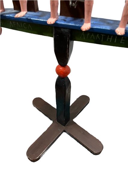 Ed Larson | ED LARSON Apartheid Folk Art Whirligig (1986) | MutualArt