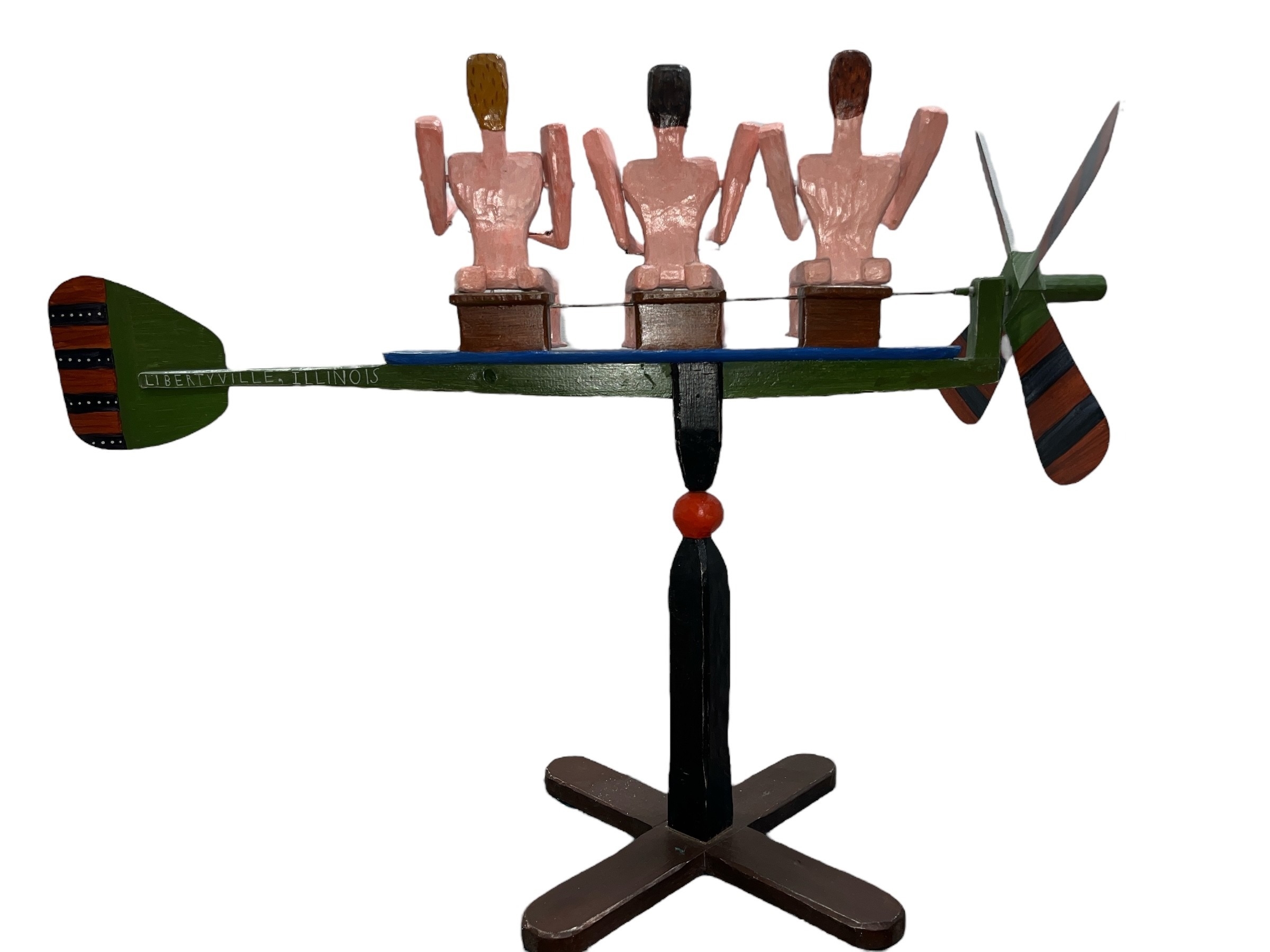 Ed Larson | ED LARSON Apartheid Folk Art Whirligig (1986) | MutualArt