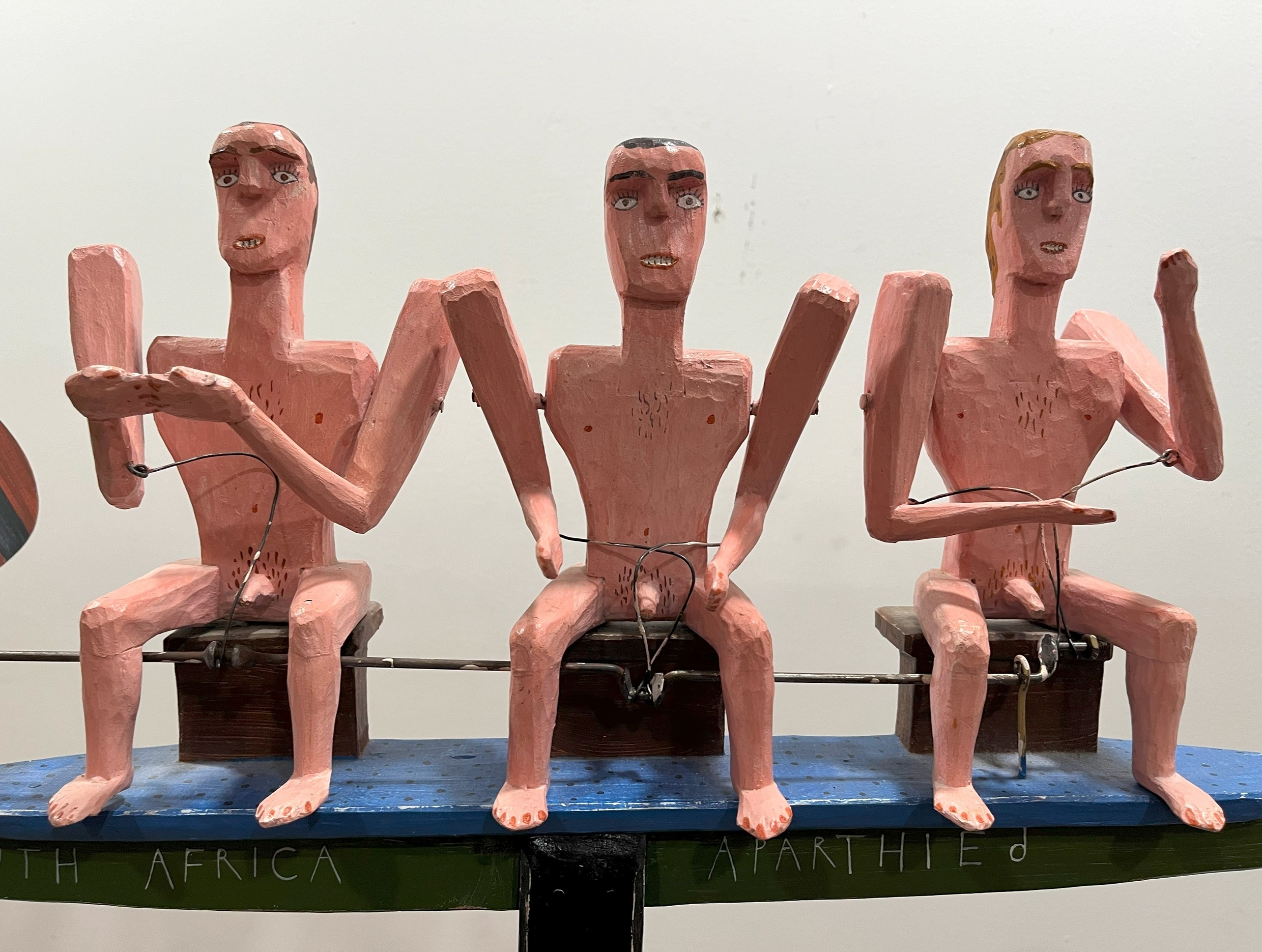 Ed Larson | ED LARSON Apartheid Folk Art Whirligig (1986) | MutualArt
