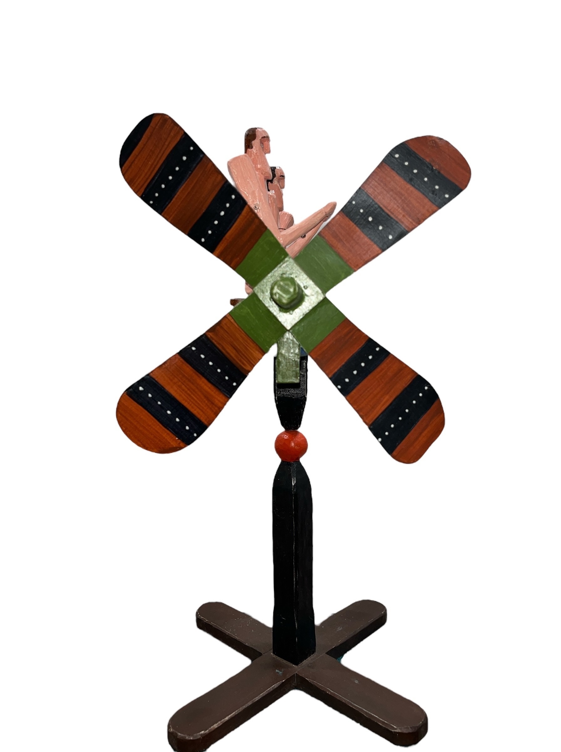 Ed Larson | ED LARSON Apartheid Folk Art Whirligig (1986) | MutualArt
