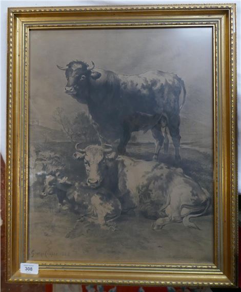 George Cooper | Sketch of cattle Signed George Cooper 1882 (1882 ...
