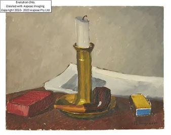 Still life compositions with candle - Maurice Hungrecker