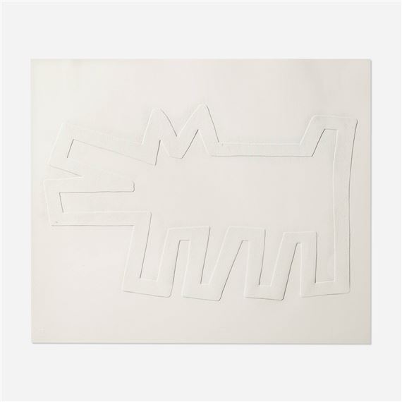 Keith Haring | Barking Dog (from the White Icons series (1990) | MutualArt