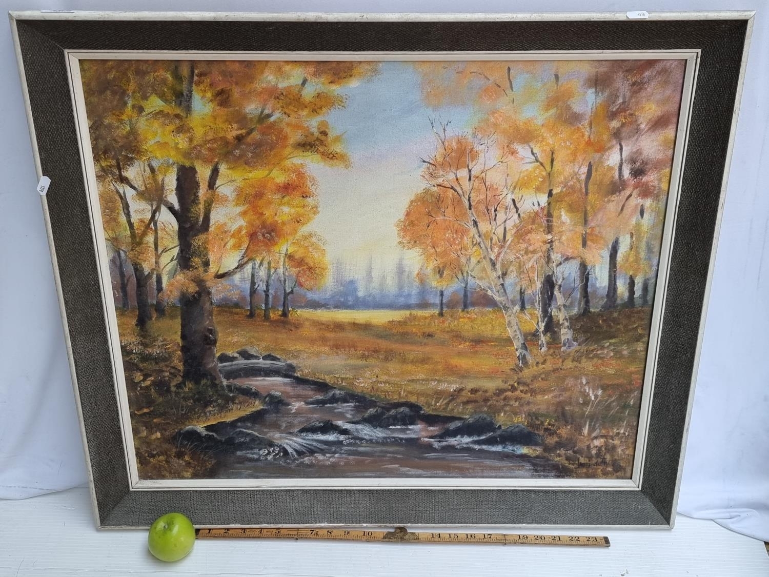Artwork by Lauri Duffy, Large  oncanvas of an autumnal scene 

Duffy has Irish auction history, Made of original oil