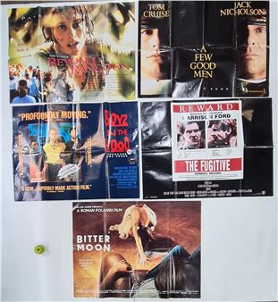 Five original movie posters including a rare Boyz in the Hood Horizontal cinema only , A Few Good Men The Fugitive etc - Fugitive