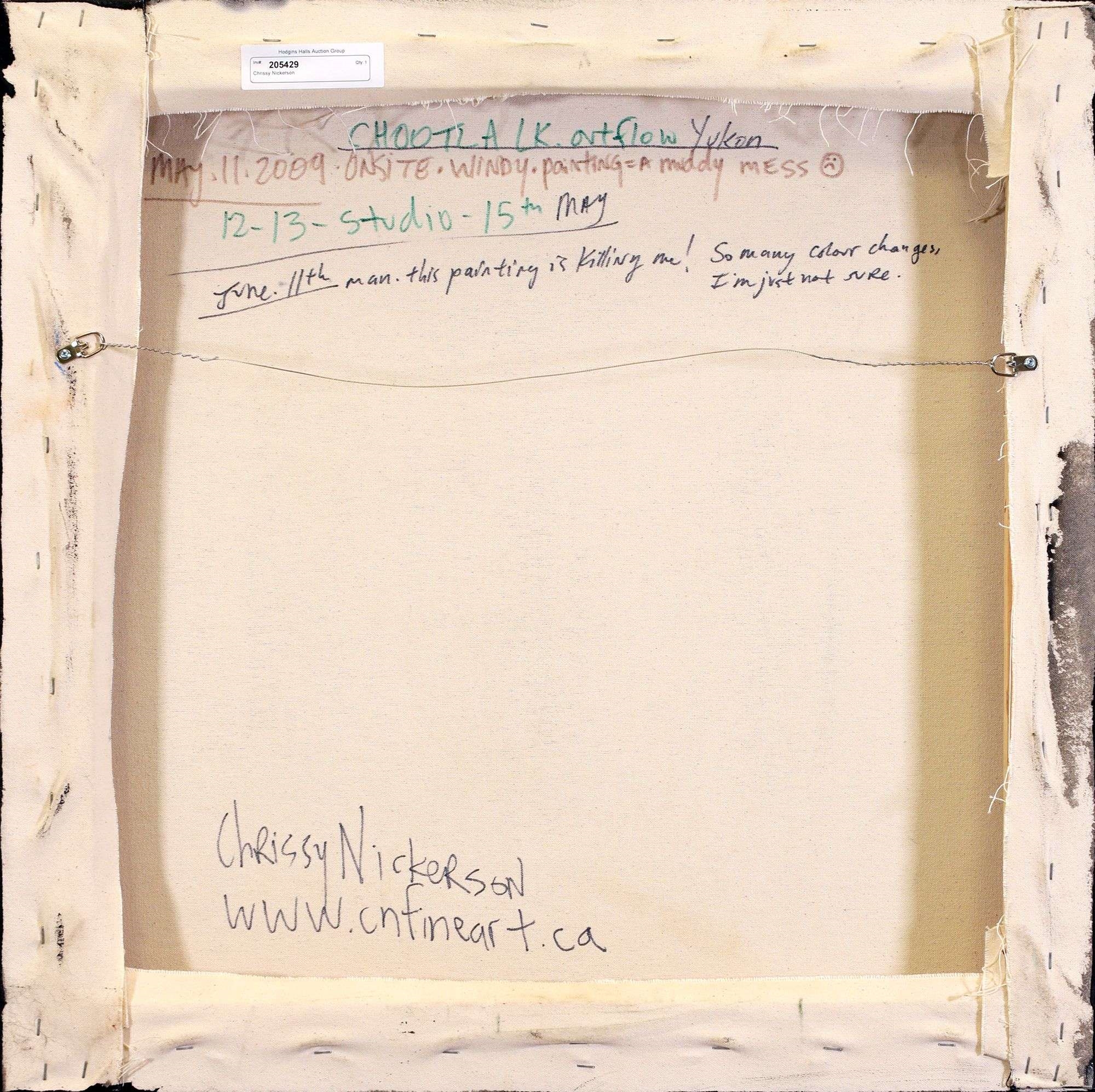 Artwork by Chrissy Nickerson, CHOOTLA LK. OUTFLOW, YUKON; 2009, Made of oil on canvas