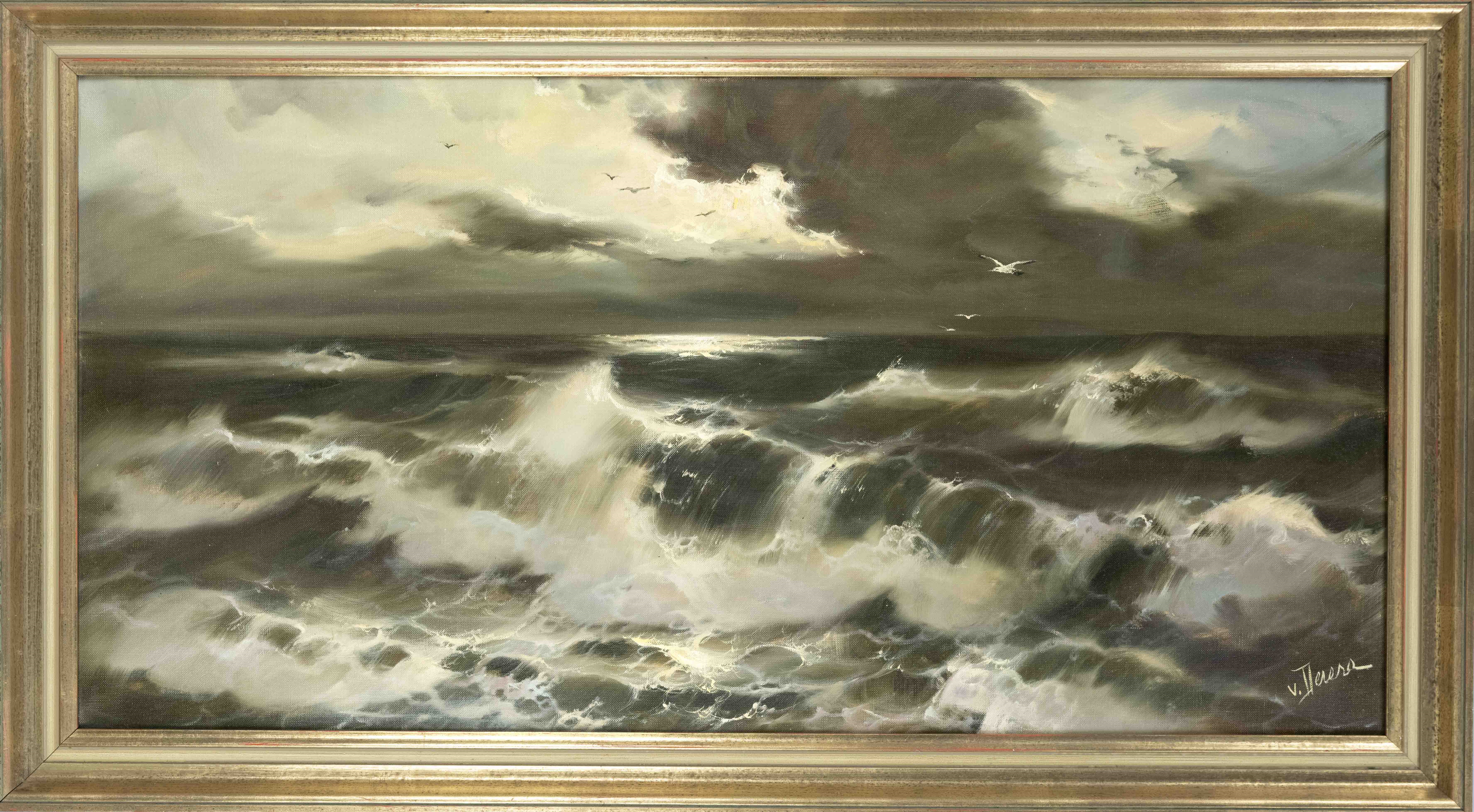 Artwork by Endre von Derera, dt. Marinemaler ungarischer Herkunft, Made of Öl auf Lwd