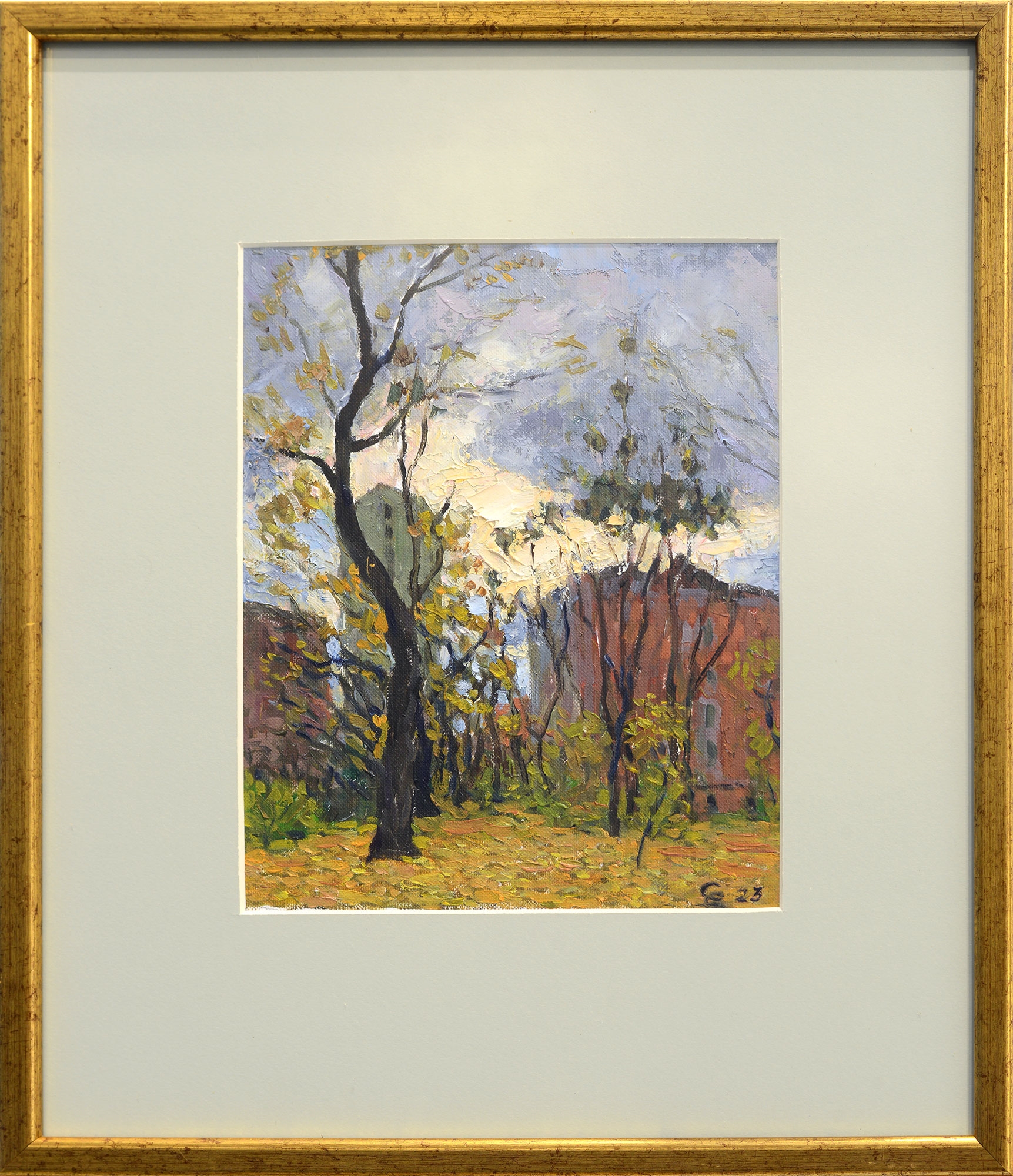 Artwork by Viktor Svynaryov, Autumn Etude", 2023, Made of cardboard, oil