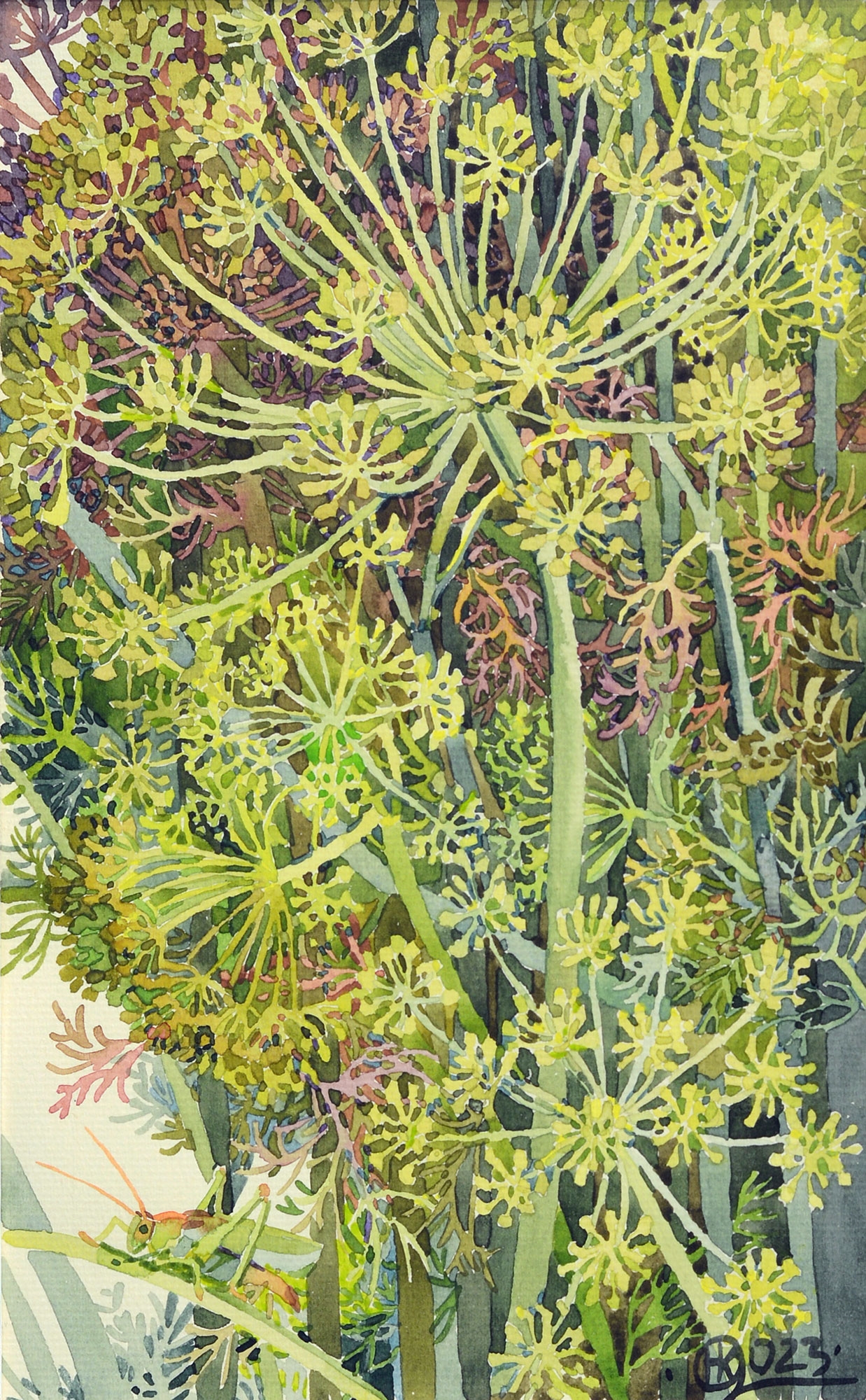 Artwork by Nataliya Kohal, Dill", 2023, Made of paper, watercolor