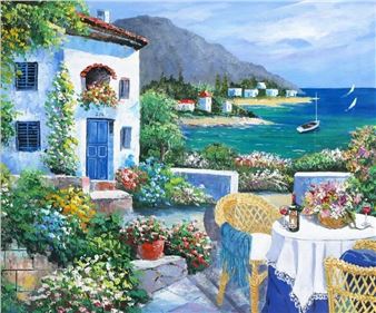 BOHLMAN Oil Painting Colors of the Mediterranean - Shari Hatchett Bohlmann