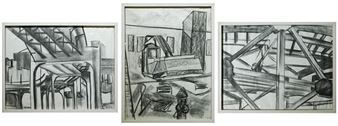 Big Dig Construction Site Triptych - Maria Razika