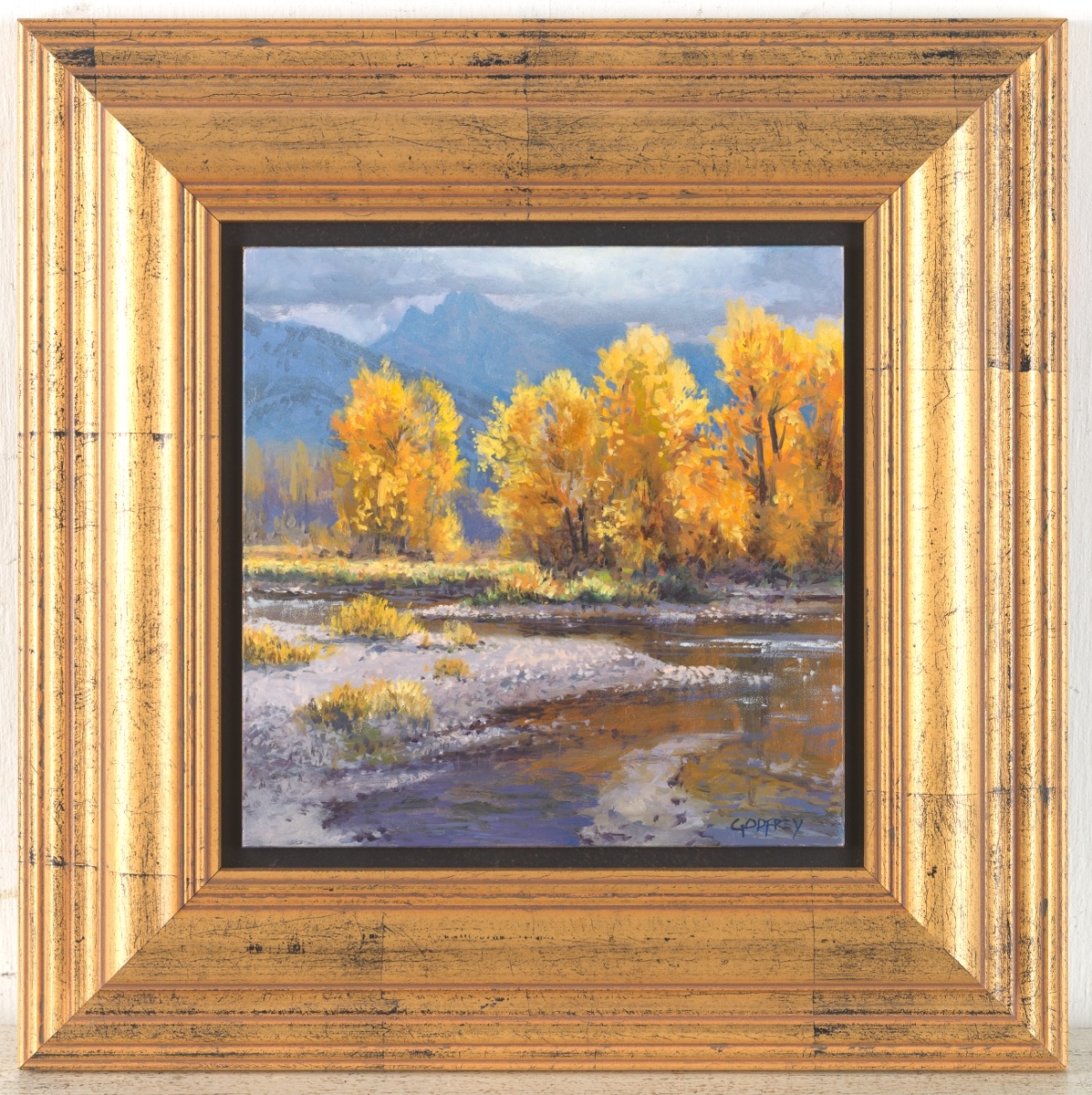 Artwork by Michael Godfrey, Teton Fall, Made of Oil on board