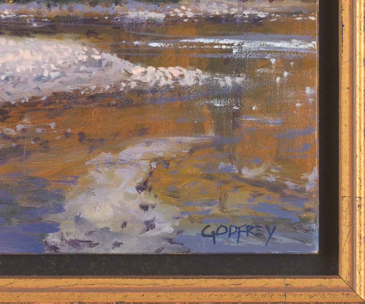 Artwork by Michael Godfrey, Teton Fall, Made of Oil on board