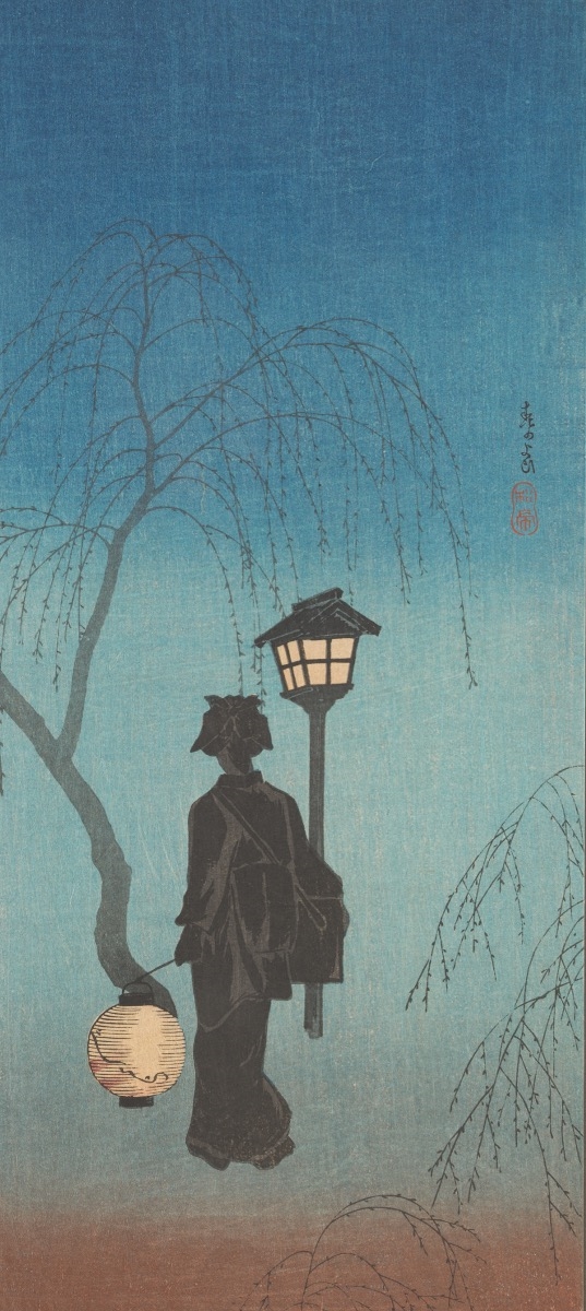 Artwork by Takahashi Shōtei, Spring Evening, Made of Woodblock on paper