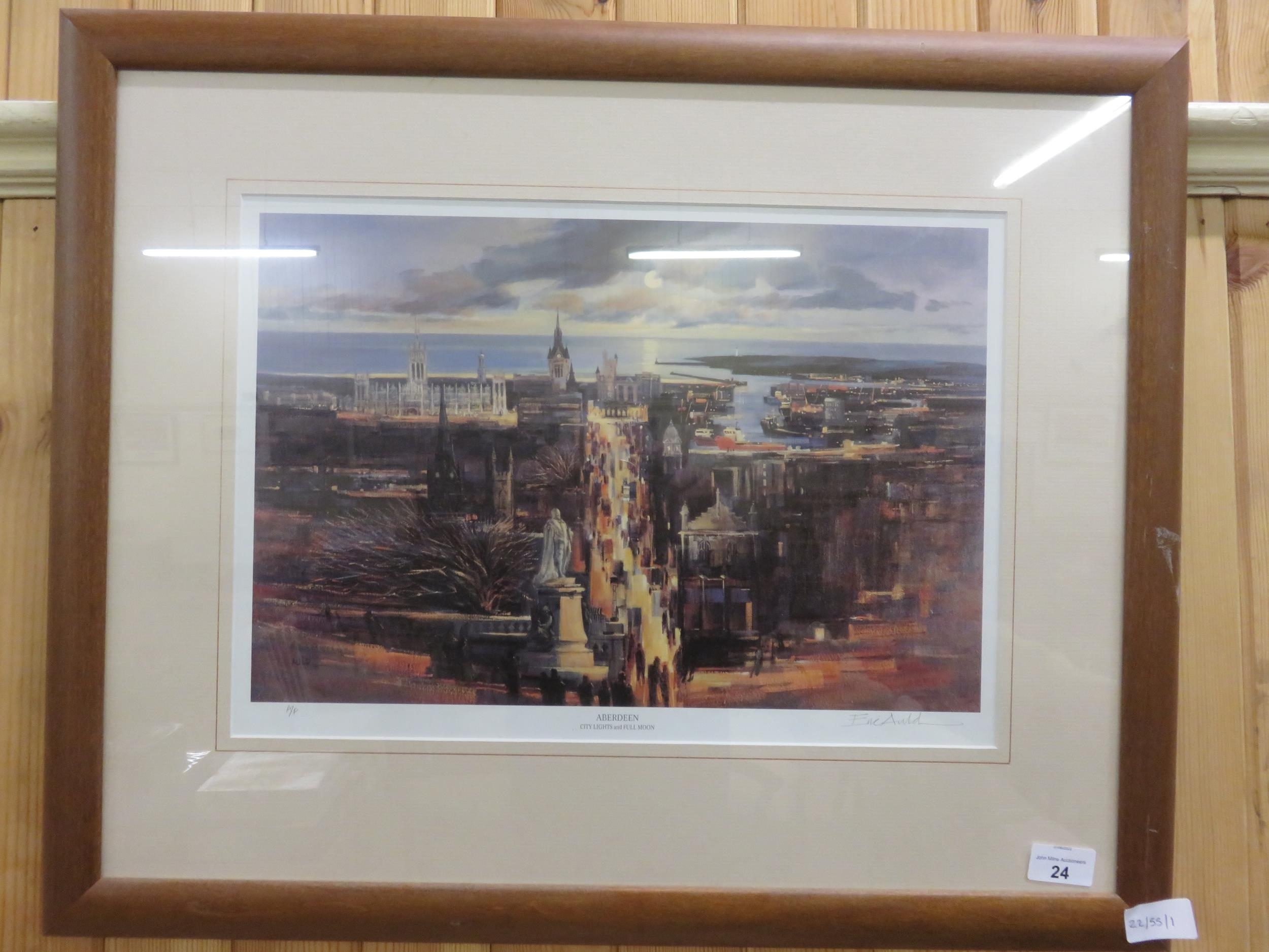 Eric Auld | Framed and signed Eric Auld Print Aberdeen City Lights and ...
