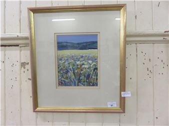 Framed Oil Painting &quot;Summer Cornfield - I. Lesley