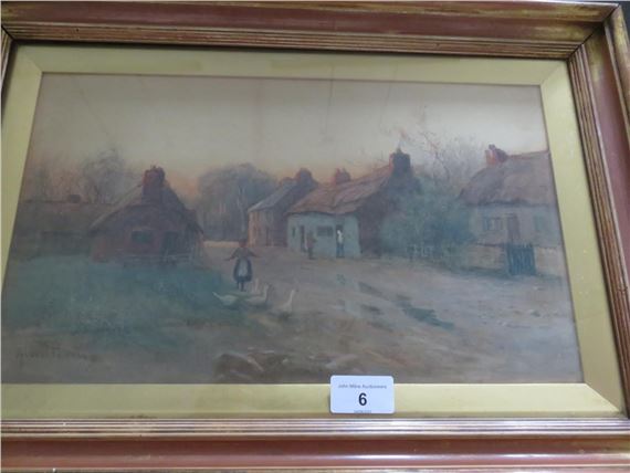 Gilt Framed Watercolour by Albert Proctor by Albert Procter