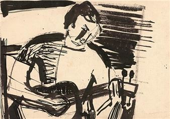 KYTARISTA - OBOUSTRANNÝ OBRAZ - Václav Menčík