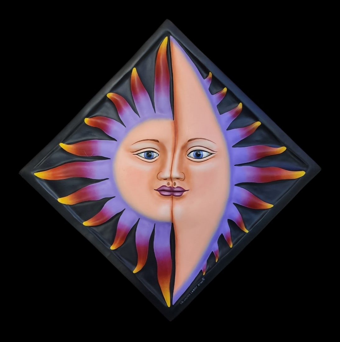 Artwork by Salvador Larios, Unusual Contemporary SALVADOR LARIOS Mexican Limited Edition Folk Art Wall Sculpture