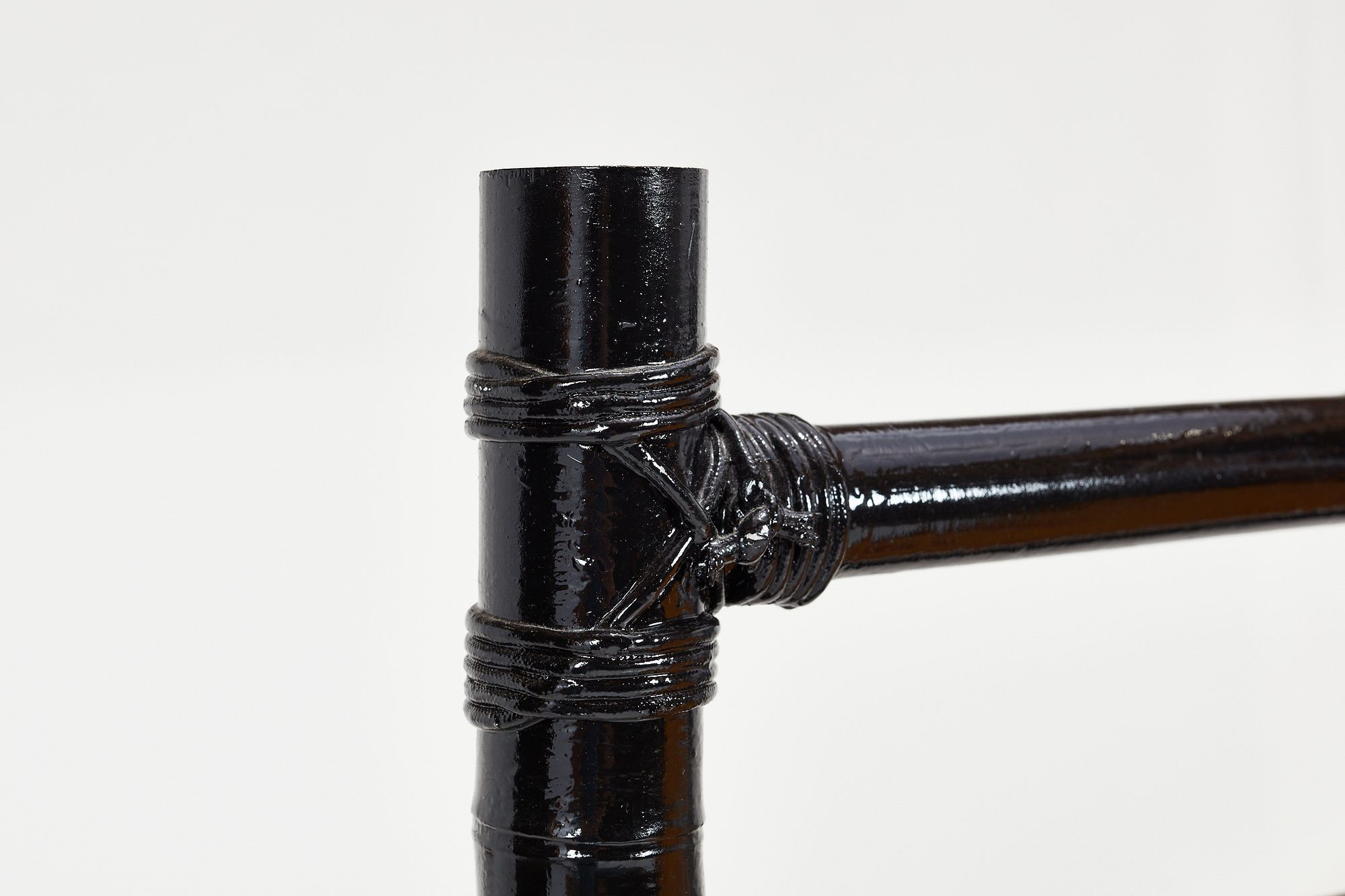 Artwork by Aaron Aujla, Kurt Beers, Benjamin Bloomstein, Three-part folding screen with painting by Kurt Beers, Made of Lacquered bamboo, painted