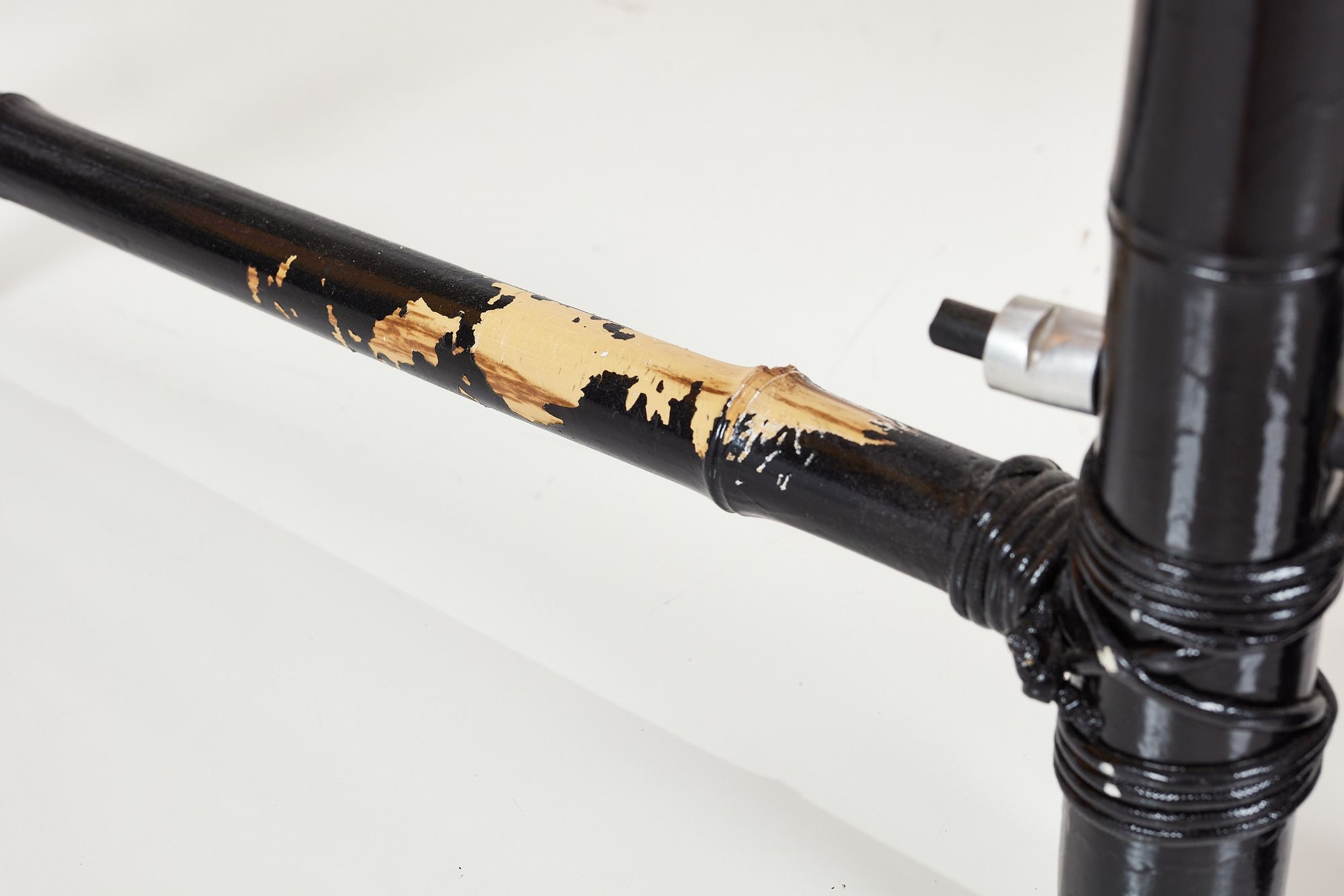 Artwork by Aaron Aujla, Kurt Beers, Benjamin Bloomstein, Three-part folding screen with painting by Kurt Beers, Made of Lacquered bamboo, painted