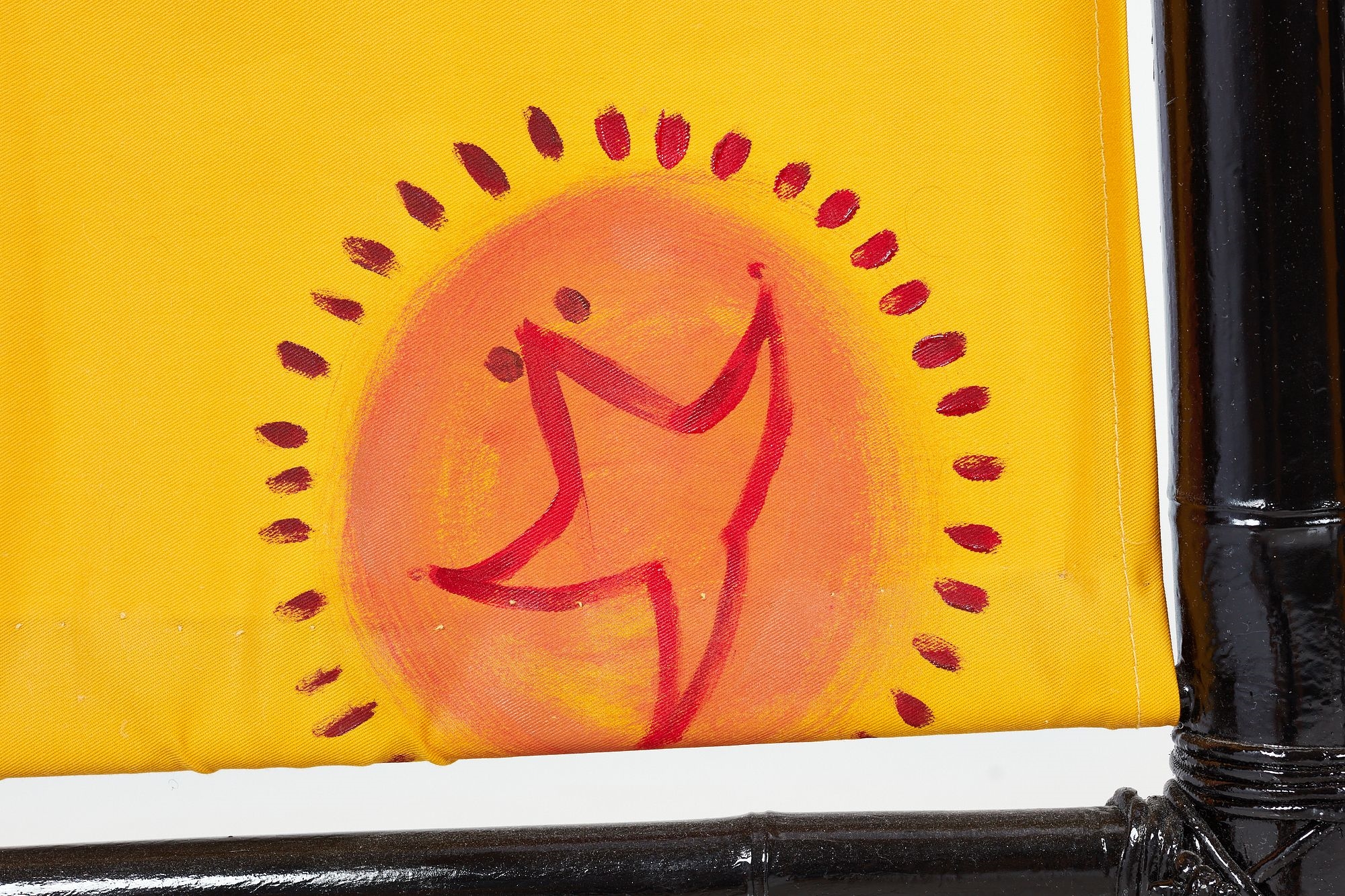 Artwork by Aaron Aujla, Kurt Beers, Benjamin Bloomstein, Three-part folding screen with painting by Kurt Beers, Made of Lacquered bamboo, painted