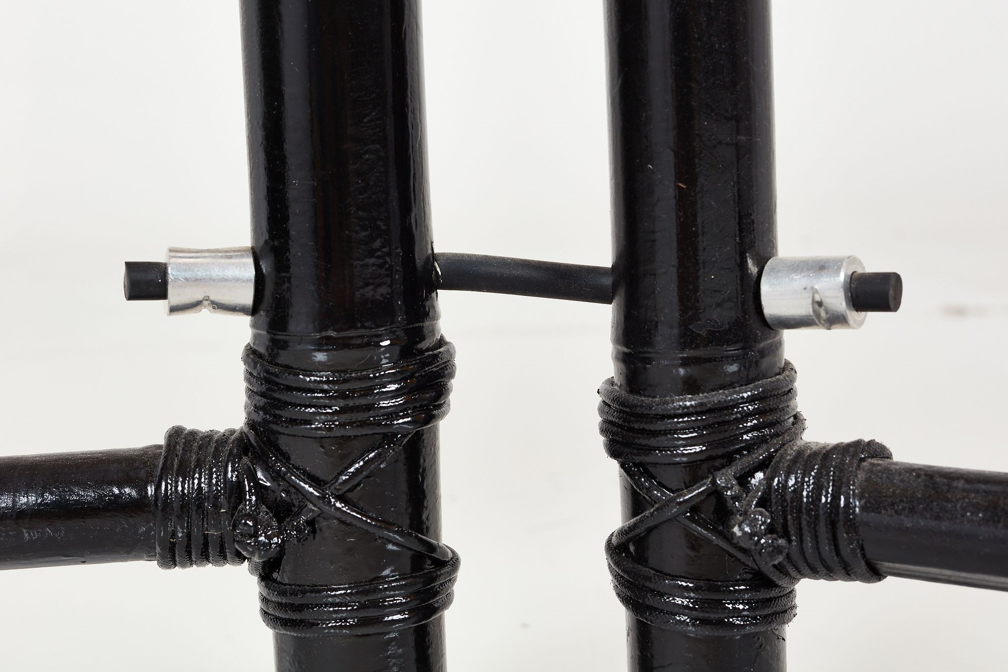 Artwork by Aaron Aujla, Kurt Beers, Benjamin Bloomstein, Three-part folding screen with painting by Kurt Beers, Made of Lacquered bamboo, painted