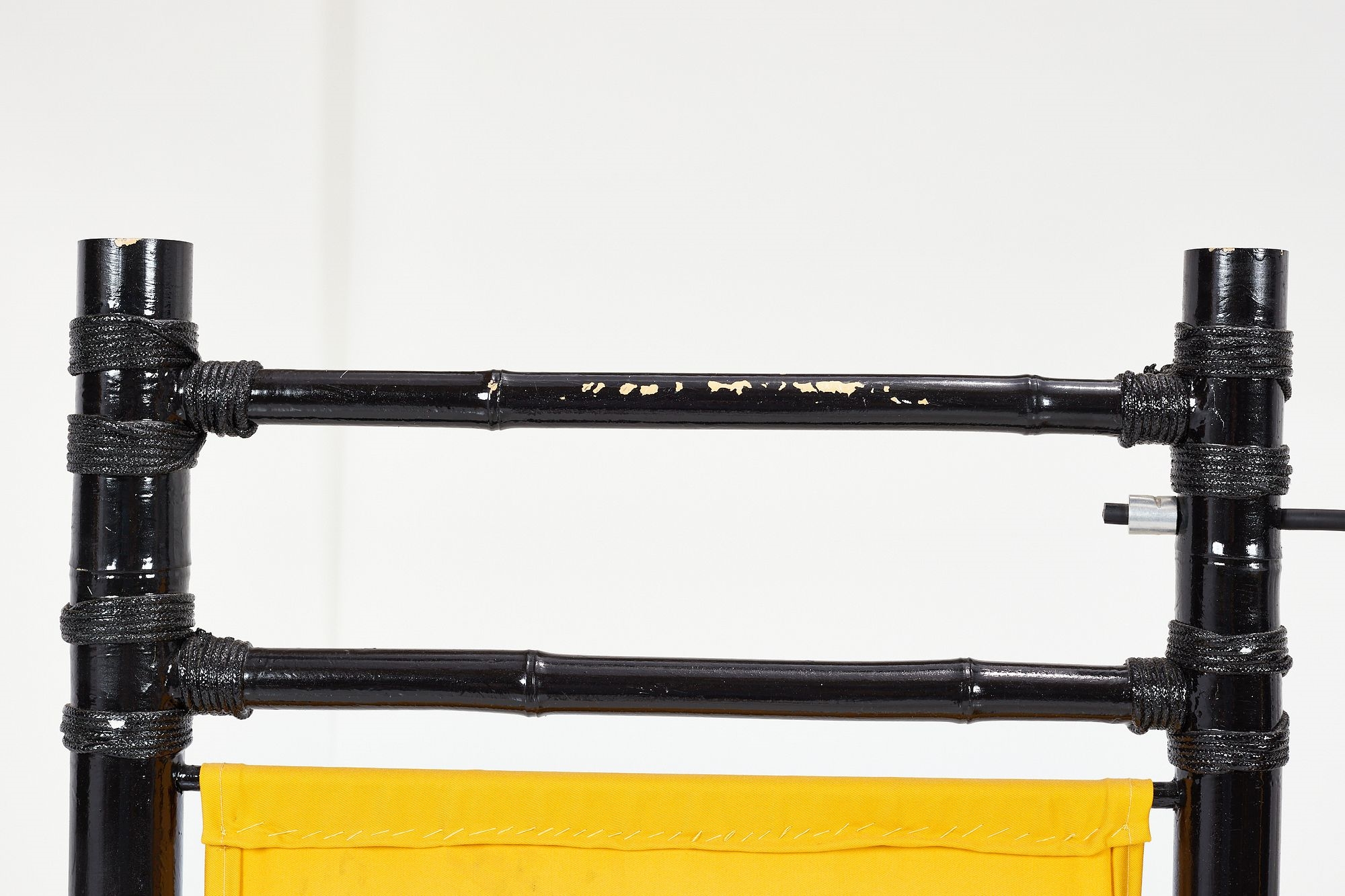 Artwork by Aaron Aujla, Kurt Beers, Benjamin Bloomstein, Three-part folding screen with painting by Kurt Beers, Made of Lacquered bamboo, painted