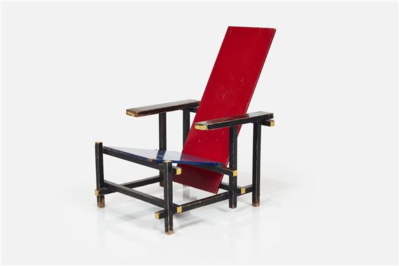 Red blue' chair by Gerrit Rietveld, designed 1918