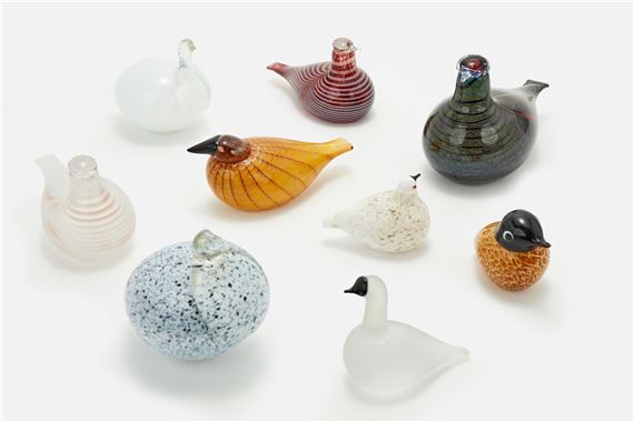 Collection of nine birds by Oiva Toikka, late 20th century