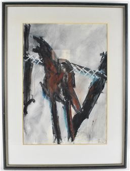DELL (1923-2019); watercolour, abstract scene, signed and dated - Pauline O'Dell