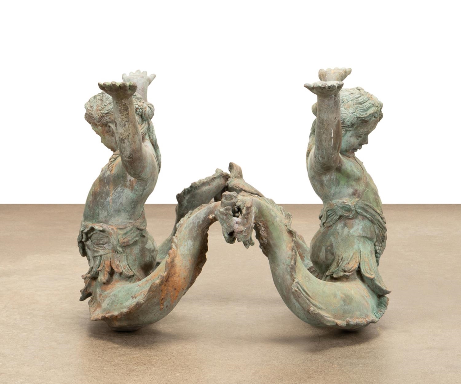 Italian School, 19th Century | ITALIAN DOUBLE CHERUB MERMAID METAL ...
