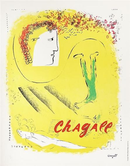 Marc Chagall | Marc Chagall - The Yellow Background (1962) | MutualArt