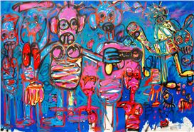 Aboudia’s Recent Studio Residency at Ethan Cohen Gallery
