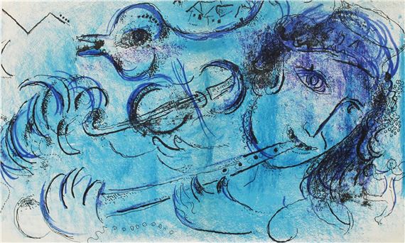 Marc Chagall | Marc Chagall - The Flute Player (1957) | MutualArt