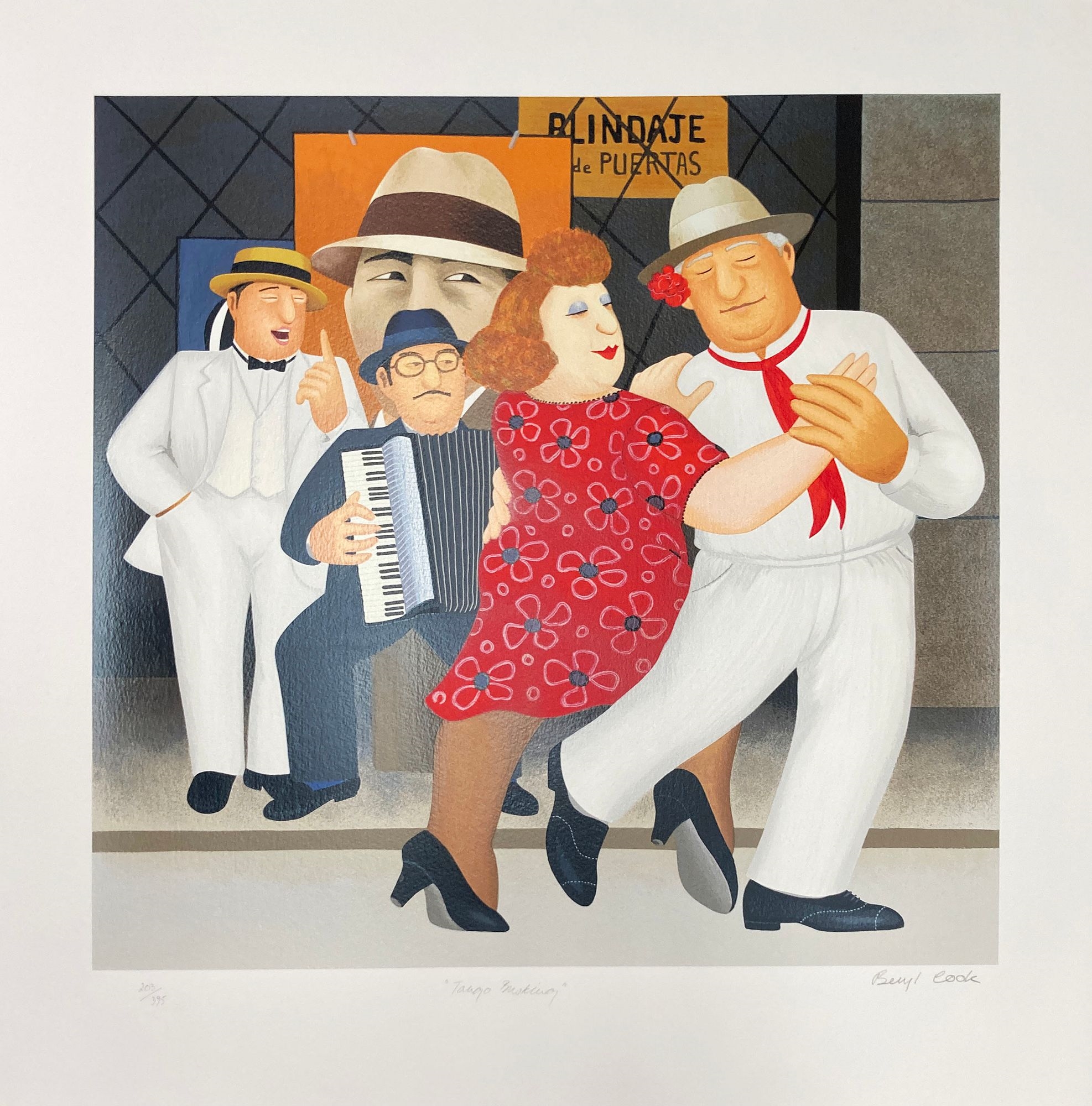 Beryl Cook | Beryl Cook - Tango Dancing (1986) | MutualArt