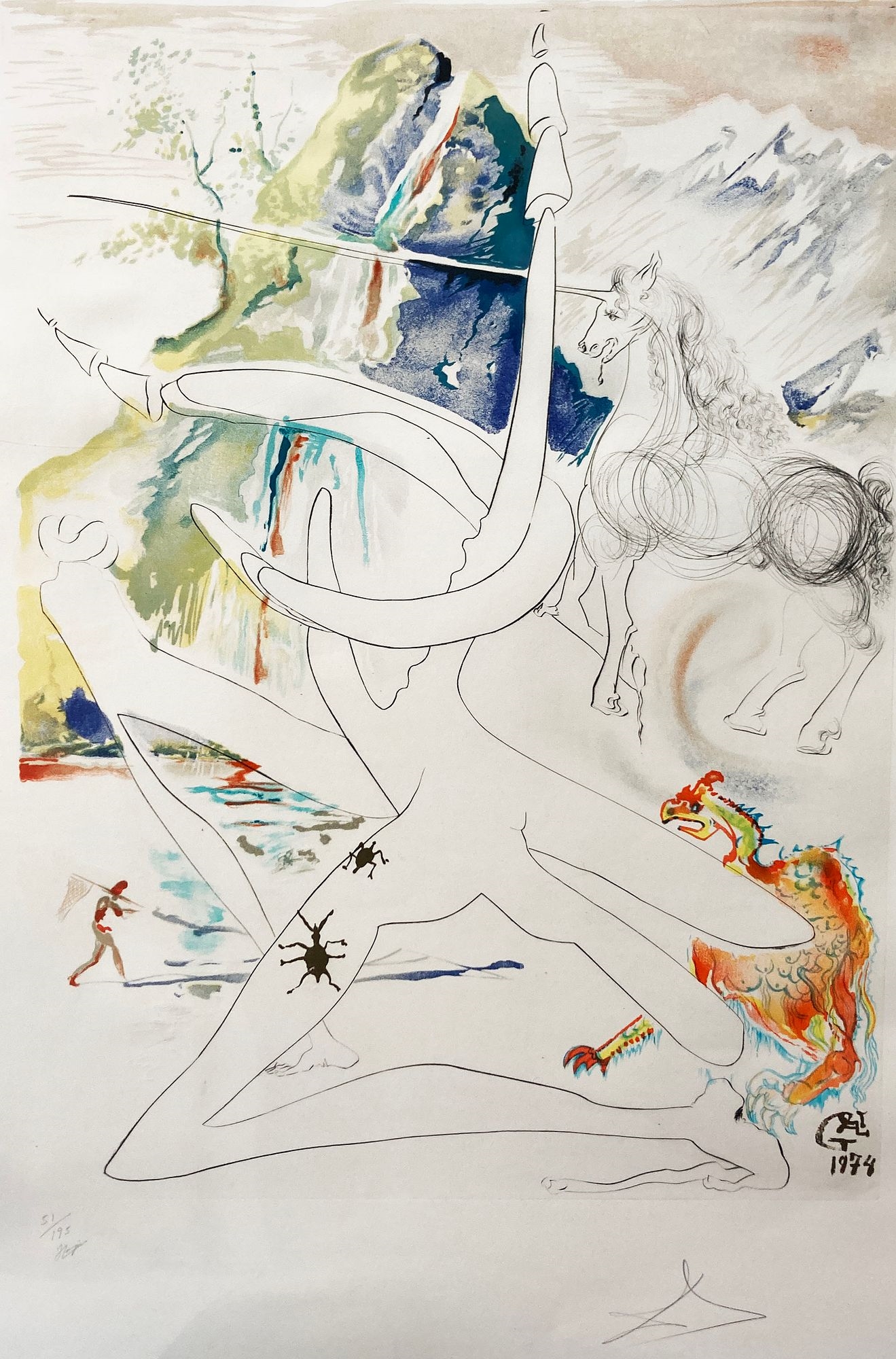 Salvador Dalí | Salvador Dali - The Unicorn Laser Disintegrates the ...