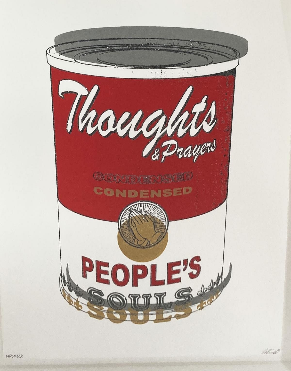 Artwork by Rubem Robierb, Rubem Robierb - Thoughts and Prayers, Made of silkscreen on paper with diamond dust