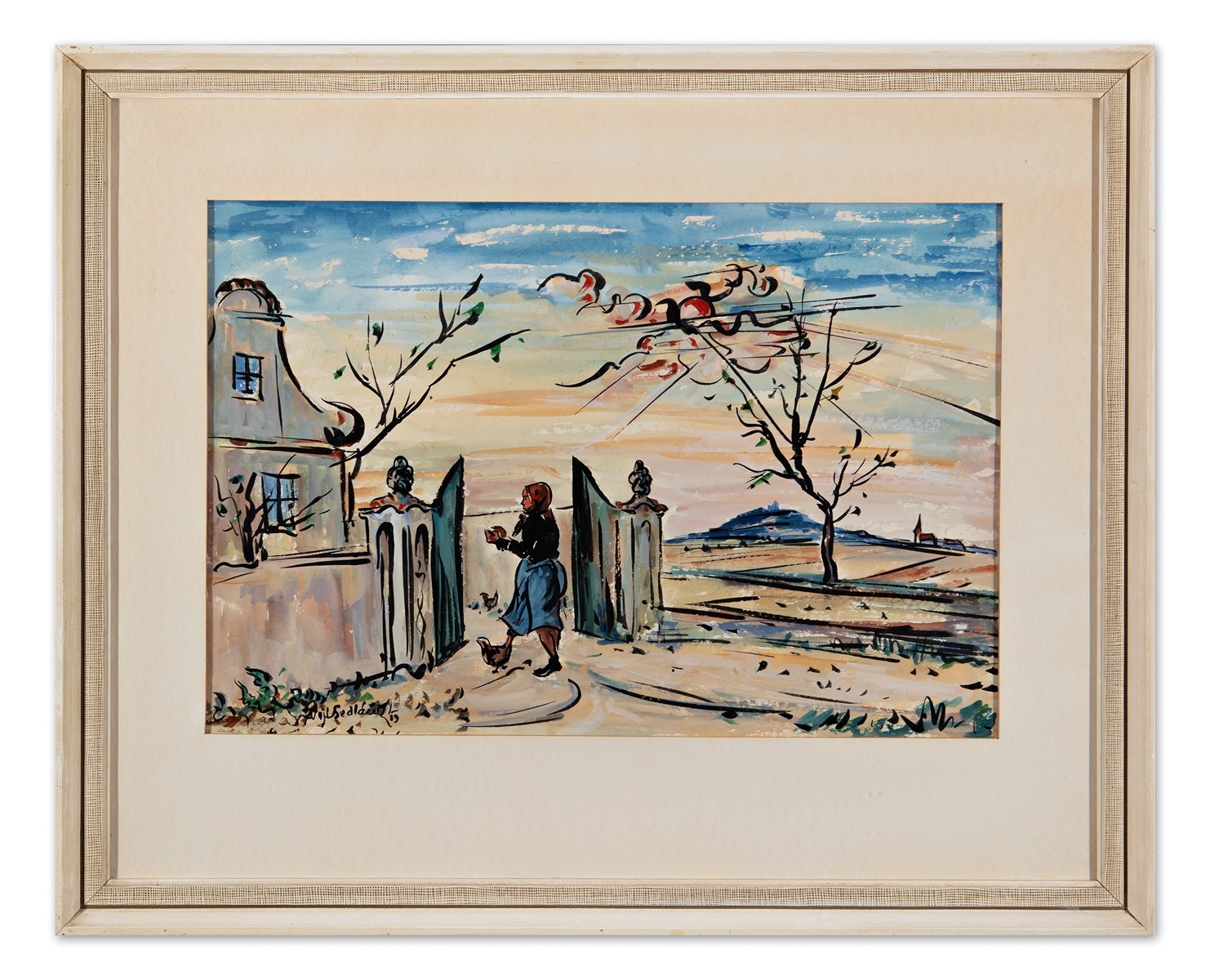 Artwork by Vojtěch Sedláček, Návrat, Made of ink, watercolor and white on paper