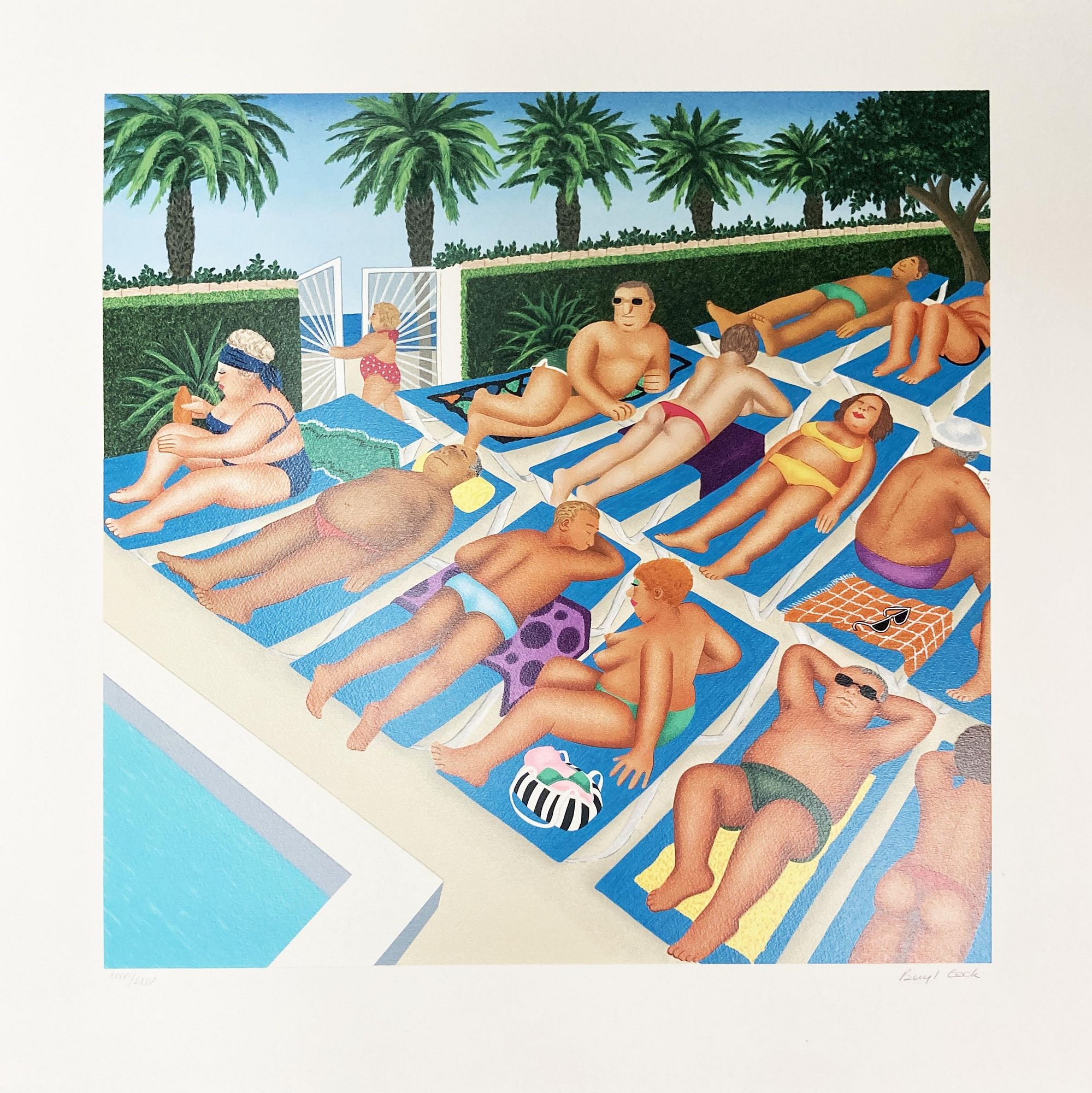 Beryl Cook | Beryl Cook - Sunbathers (1986) | MutualArt