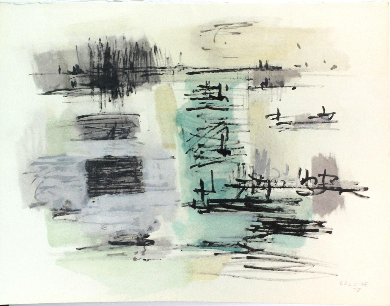 Jean René Bazaine | Jean Rene Bazaine - Composition (1958) | MutualArt