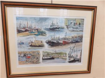 Pair of Framed Limited Edition Prints - Aberdeen and Shire Harbour Scenes - J. Sutherland - J. Sutherland