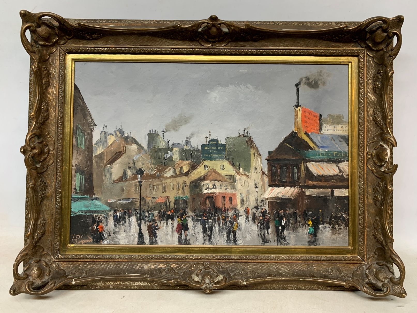 Artwork by J. Rigaud, Escena de Paris, Made of Oleo sobre tela