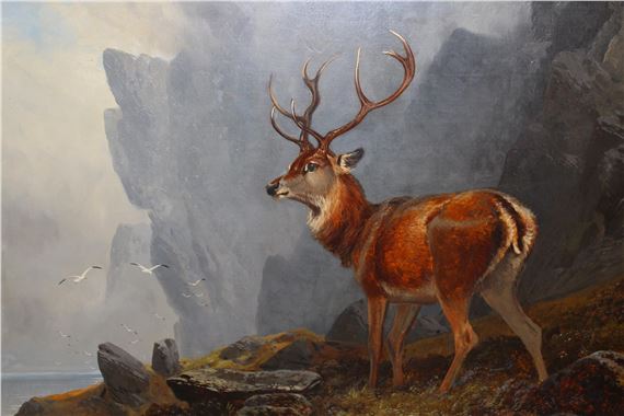Clarence Roe | deer in Highland landscapes | MutualArt