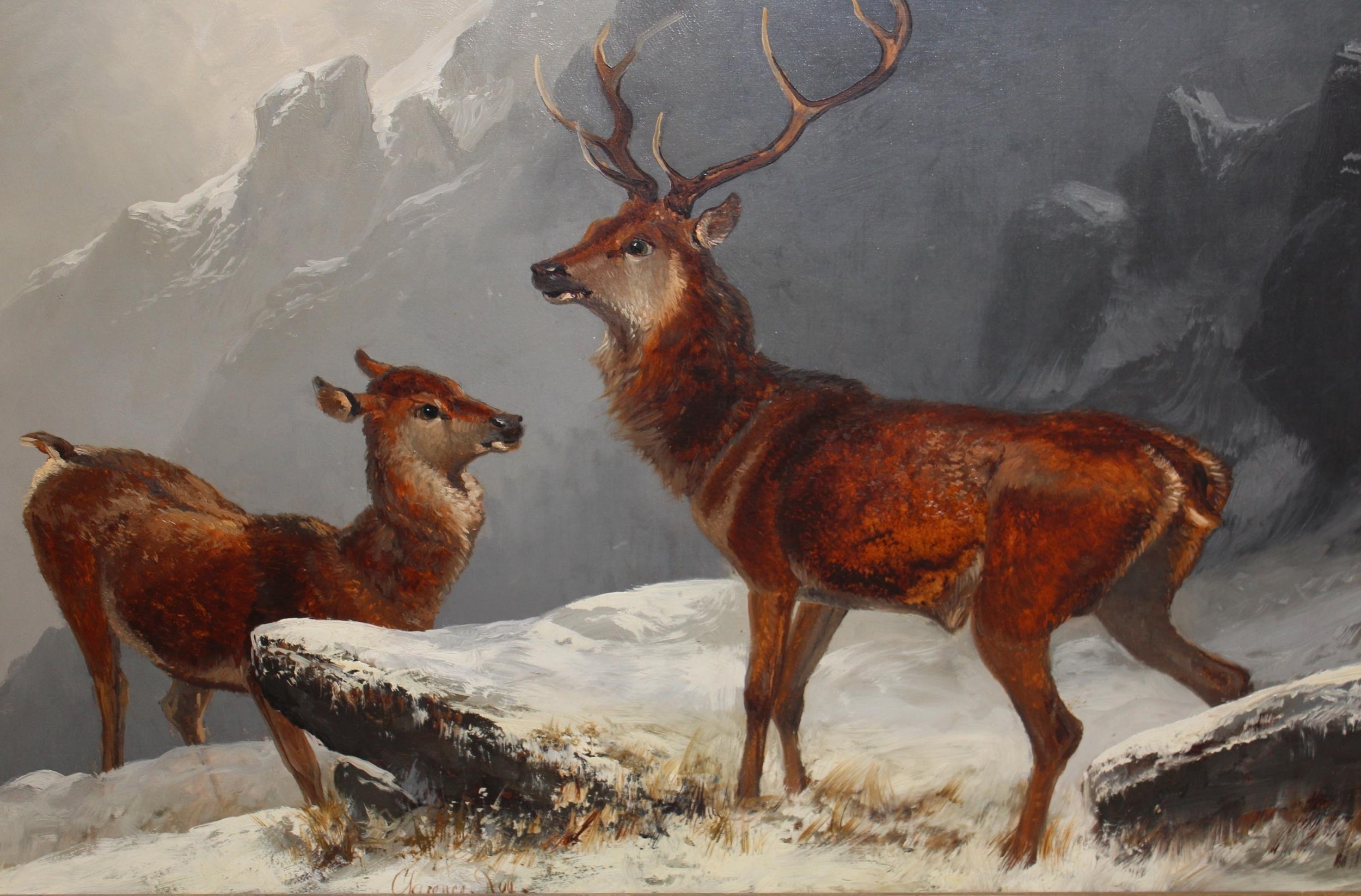 Clarence Roe | deer in Highland landscapes | MutualArt