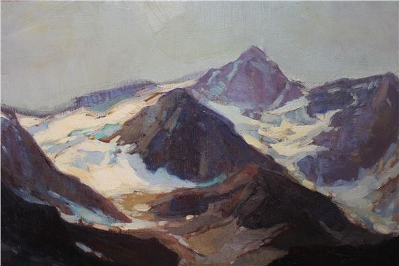 view across a mountain range ' The Rockies by Leonard Richmond