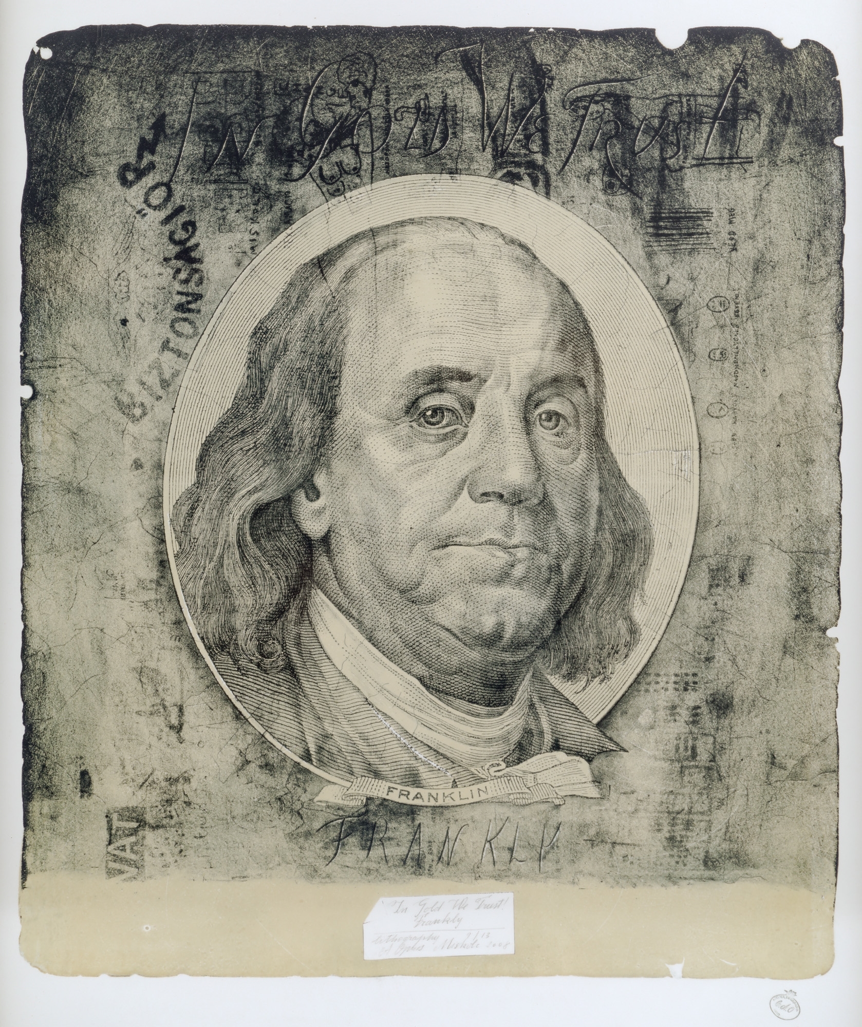 Artwork by Cristian Opriș, In Gold We Trust [2008, Made of lithograph